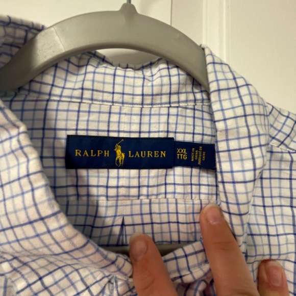 Excellent used condition men’s Ralph Lauren size XXL blue and white check  top - Picture 8 of 8
